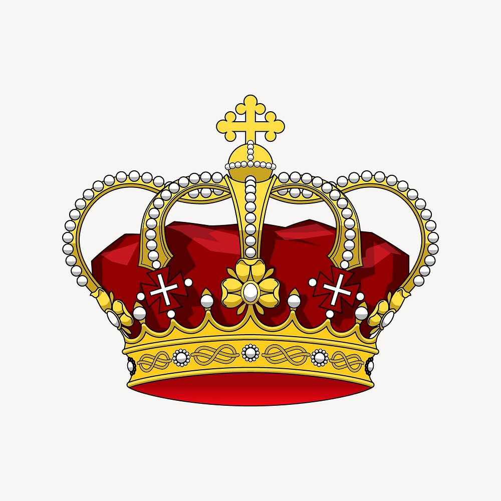 Royal crown clipart, object illustration psd. Free public domain CC0 image.