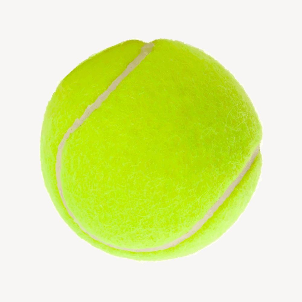 Tennis ball sticker, sport illustration vector. Free public domain CC0 image.