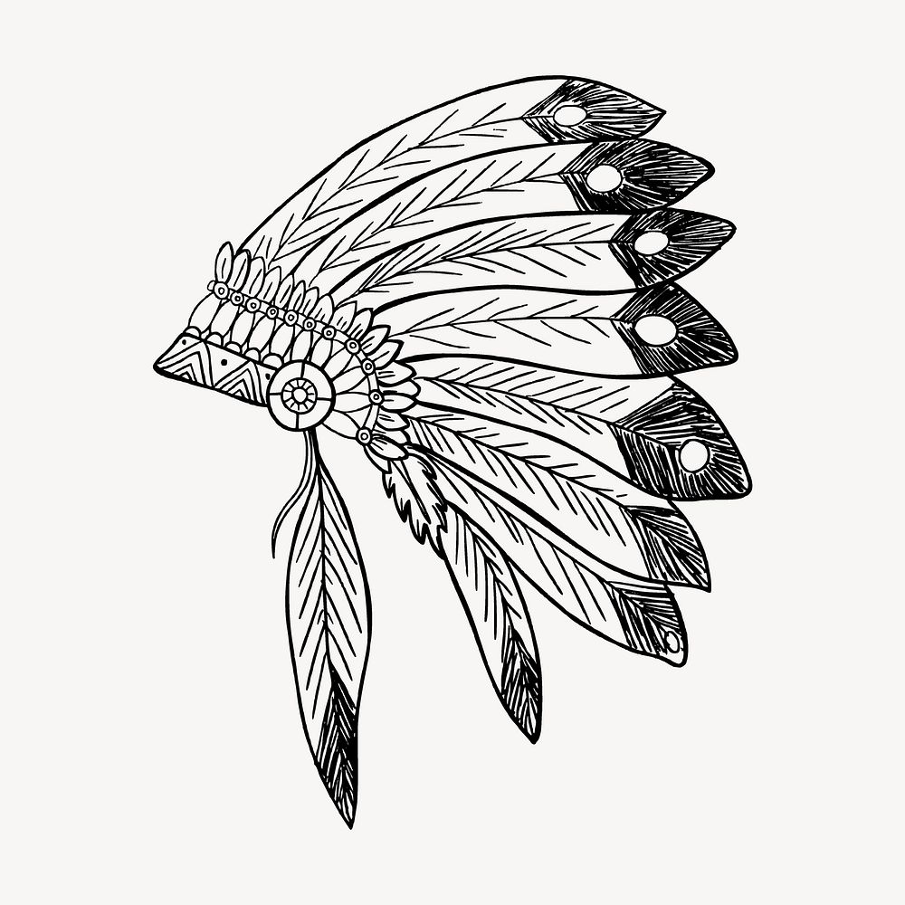 Native American headdress sticker, traditional | Free Vector - rawpixel
