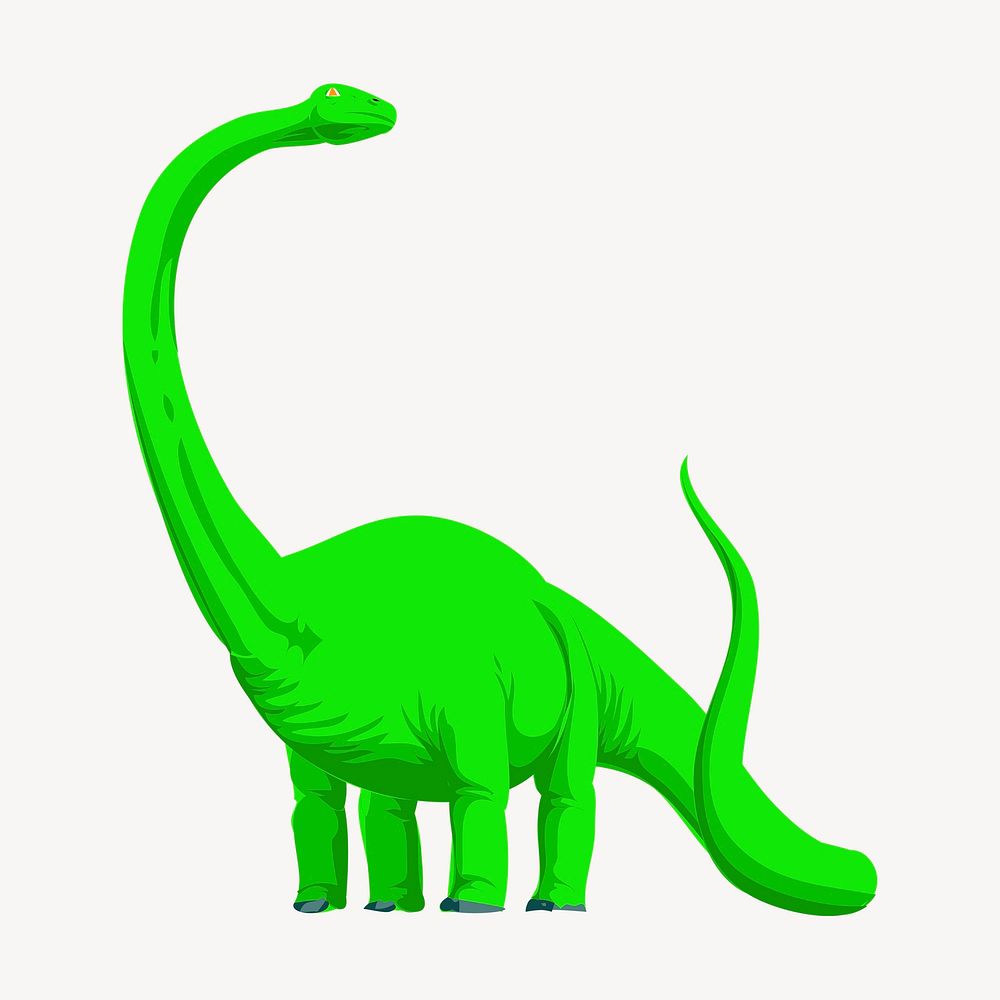 Long-neck dinosaur clipart, extinct animal illustration vector. Free public domain CC0 image.
