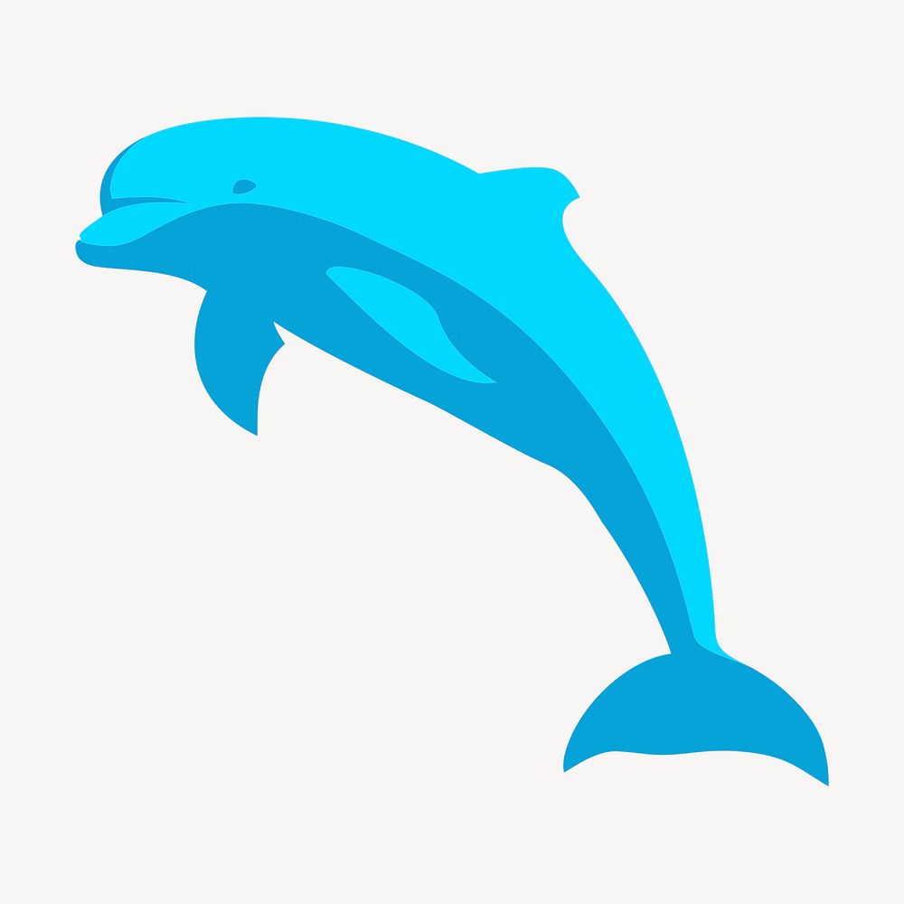 Dolphin clipart, sea animal illustration vector. Free public domain CC0 image.
