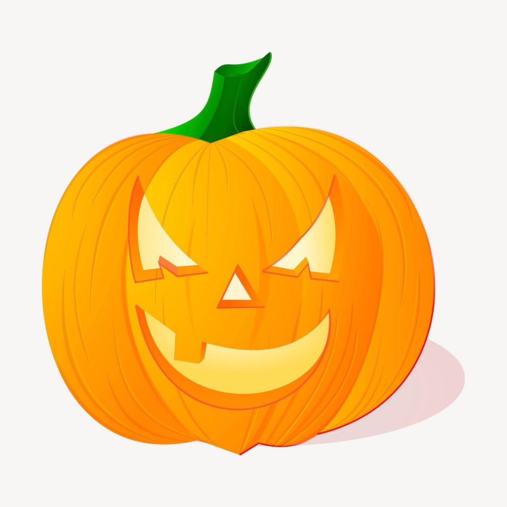 Evil pumpkin collage element, Halloween illustration psd. Free public domain CC0 image.