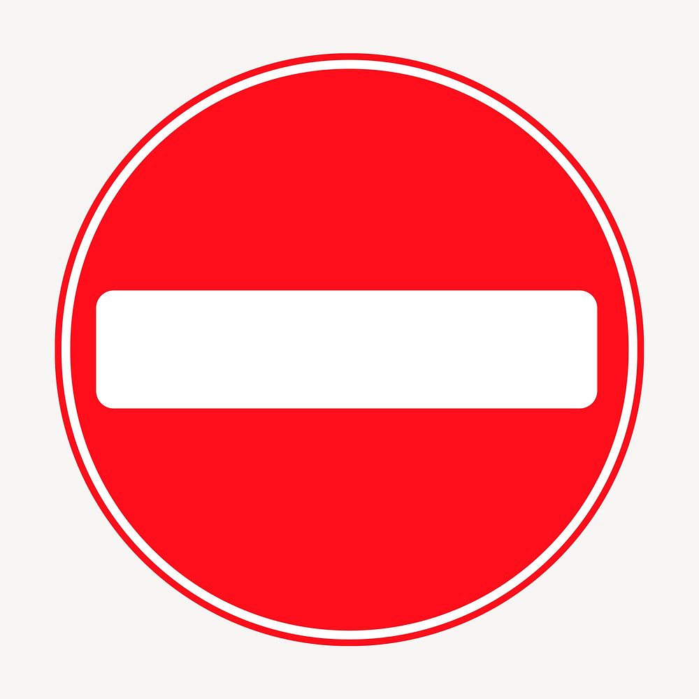 No entry sign clipart, traffic | Free Vector - rawpixel