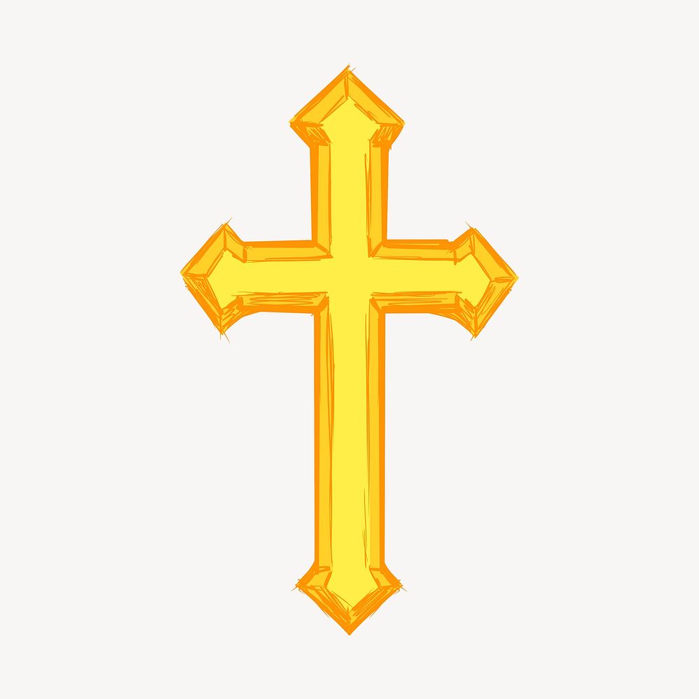 Christian cross clipart, religious illustration vector. Free public domain CC0 image.