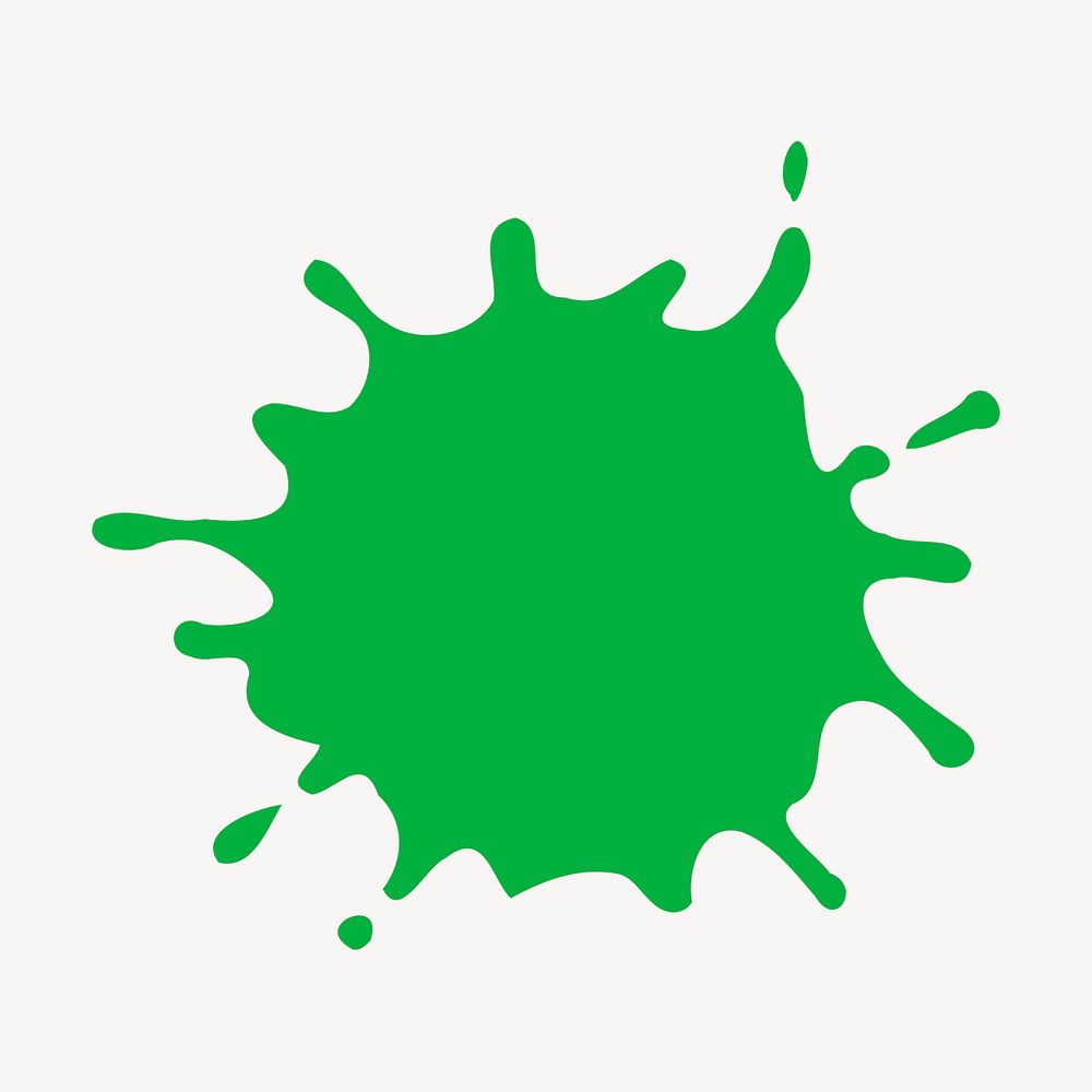 Green splash clipart, creative illustration vector. Free public domain CC0 image.