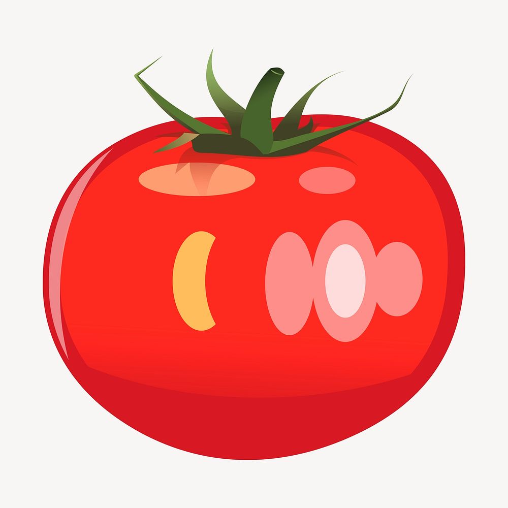 Tomato collage element, vegetable illustration psd. Free public domain CC0 image.