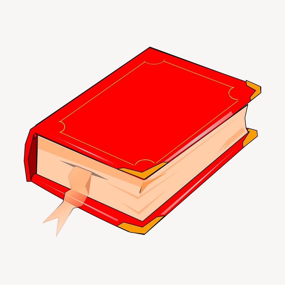Red book clipart, stationery illustration vector. Free public domain CC0 image.