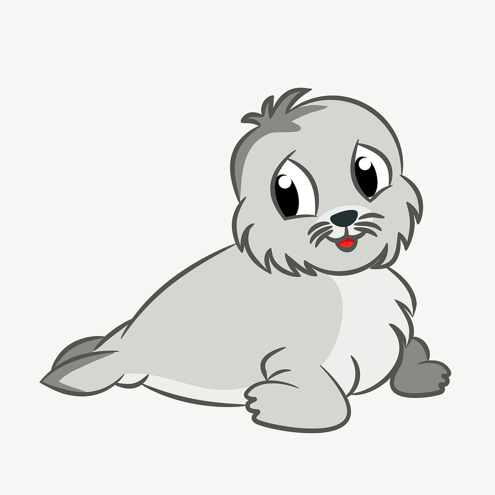 Baby seal clipart, animal illustration vector. Free public domain CC0 image.