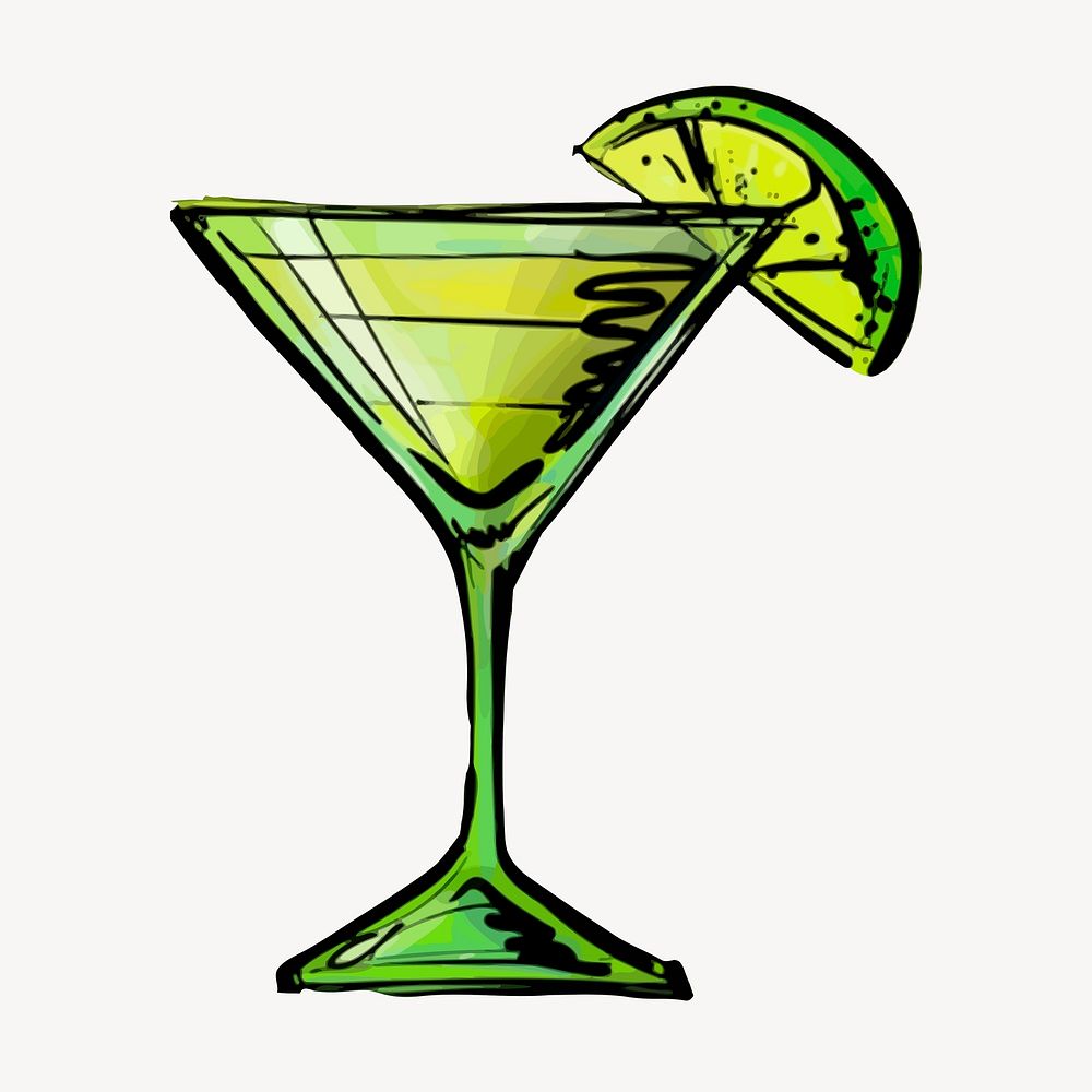 Kamikaze cocktail clipart, alcoholic beverage illustration vector. Free public domain CC0 image.
