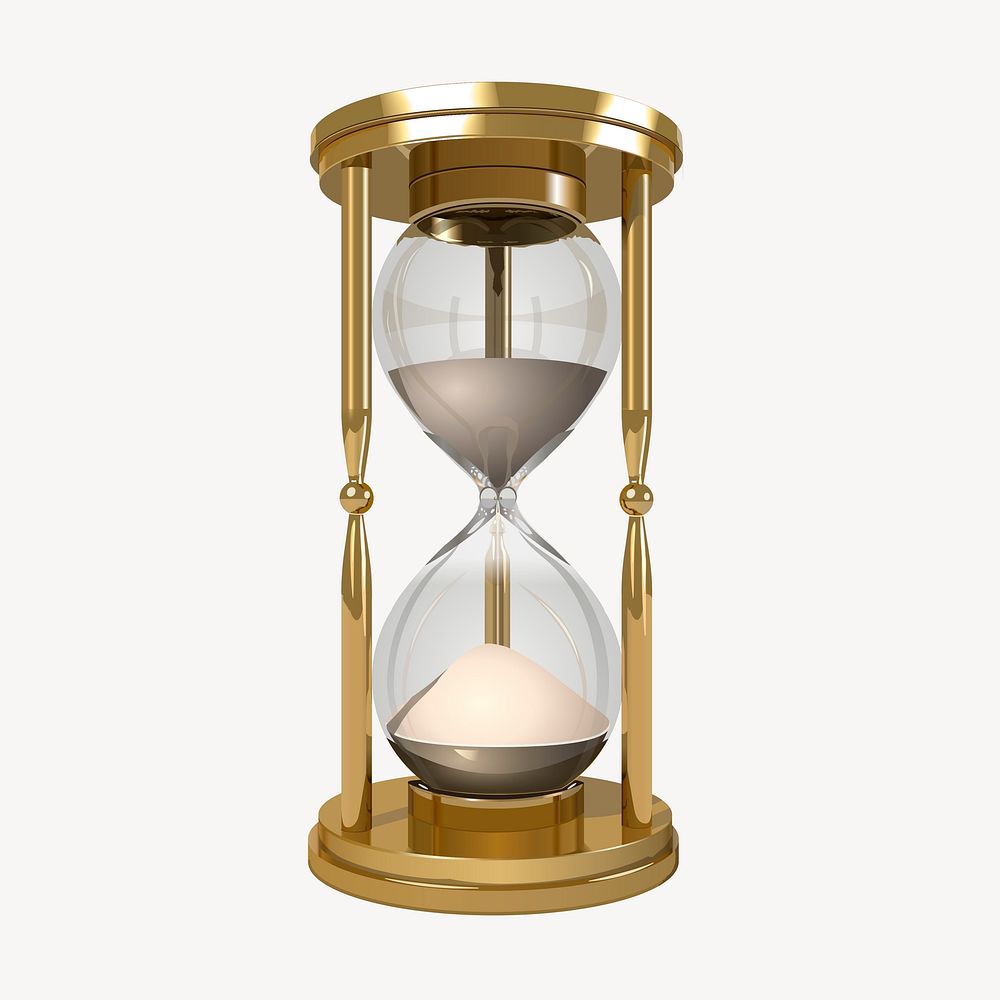 Hourglass clipart, object illustration vector. Free public domain CC0 image.