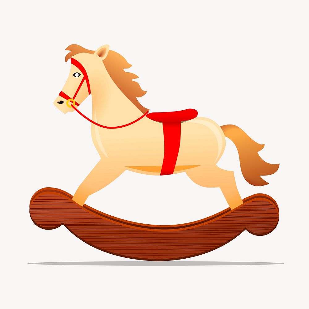 Rocking horse clipart, kid's toy illustration vector. Free public domain CC0 image.