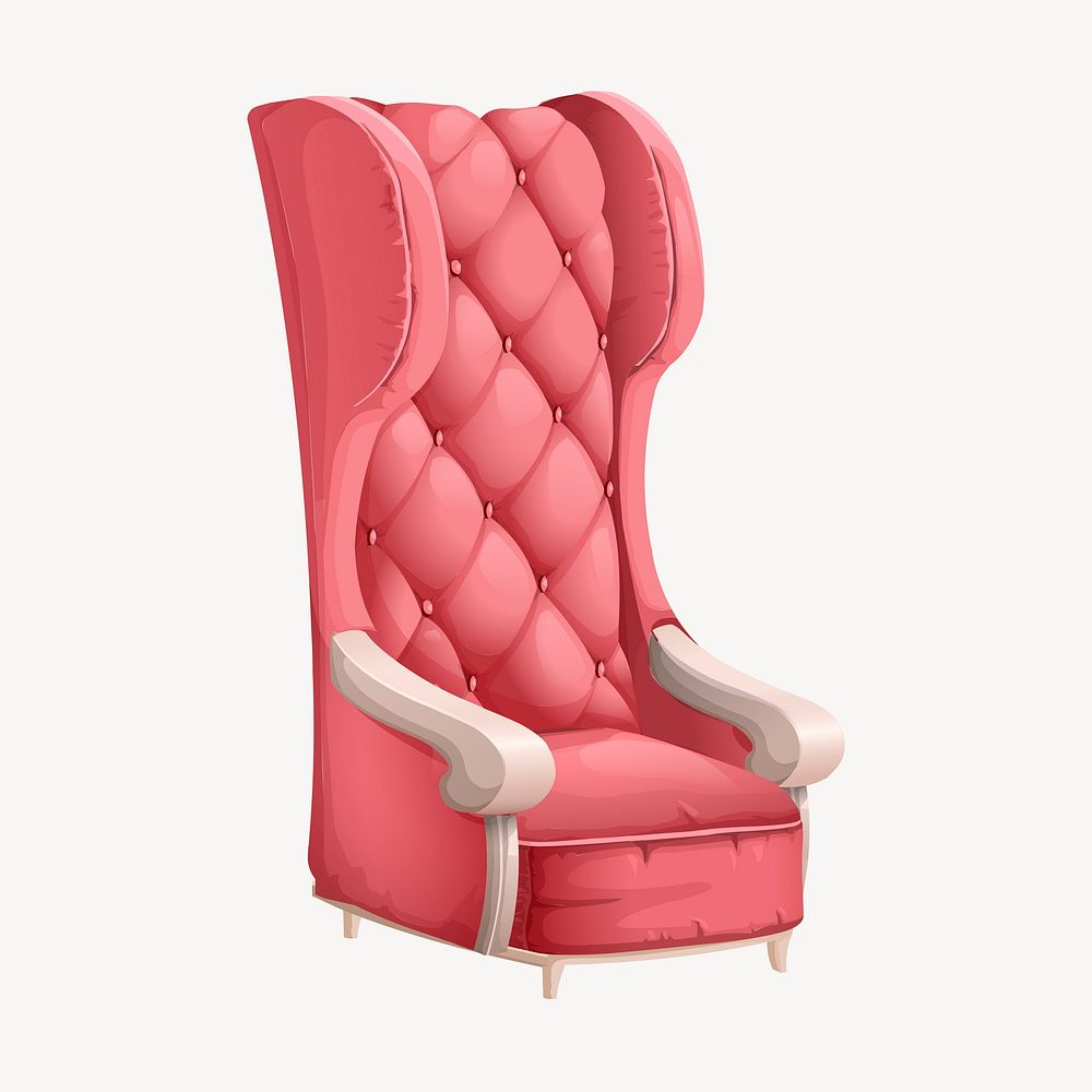 Pink chair clipart, furniture illustration vector. Free public domain CC0 image.