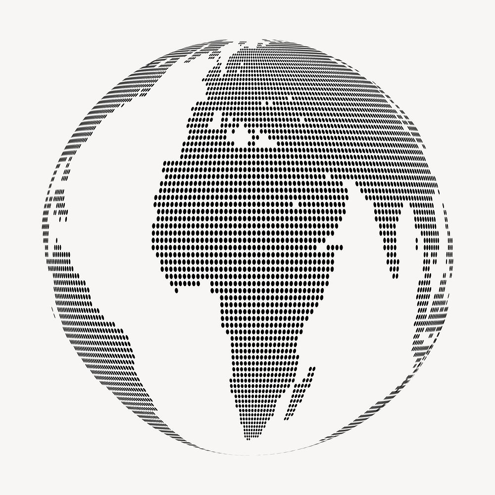 Globe clipart, icon illustration vector. Free public domain CC0 image.