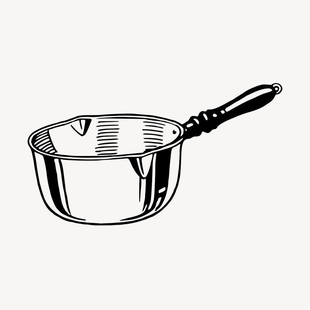 Pot collage element, kitchenware illustration psd. Free public domain CC0 image.
