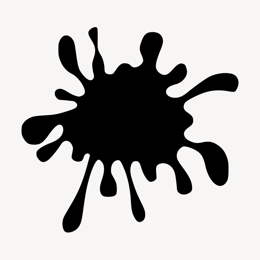 Black splash clipart, creative illustration vector. Free public domain CC0 image.