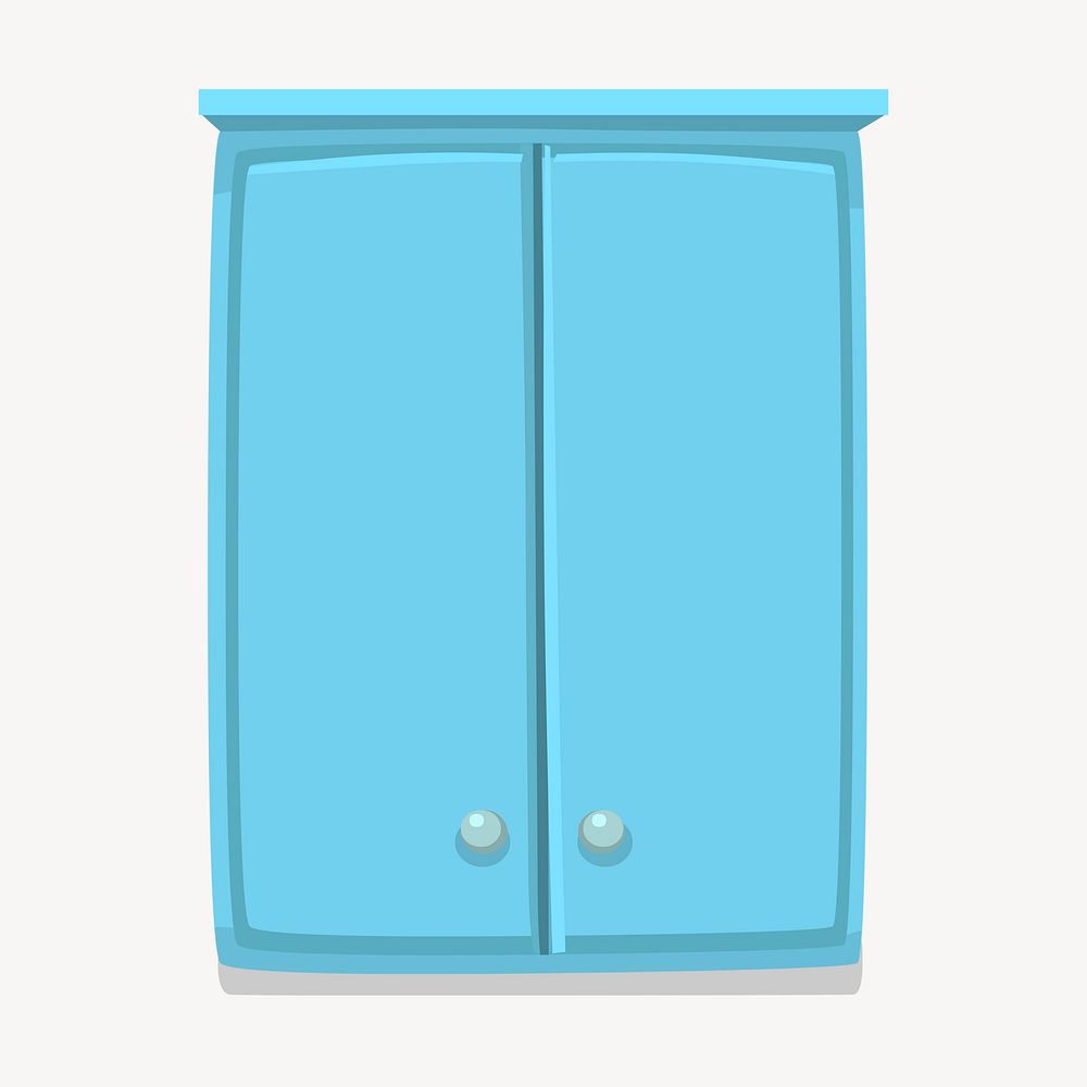 Blue cabinet clipart, furniture illustration vector. Free public domain CC0 image.