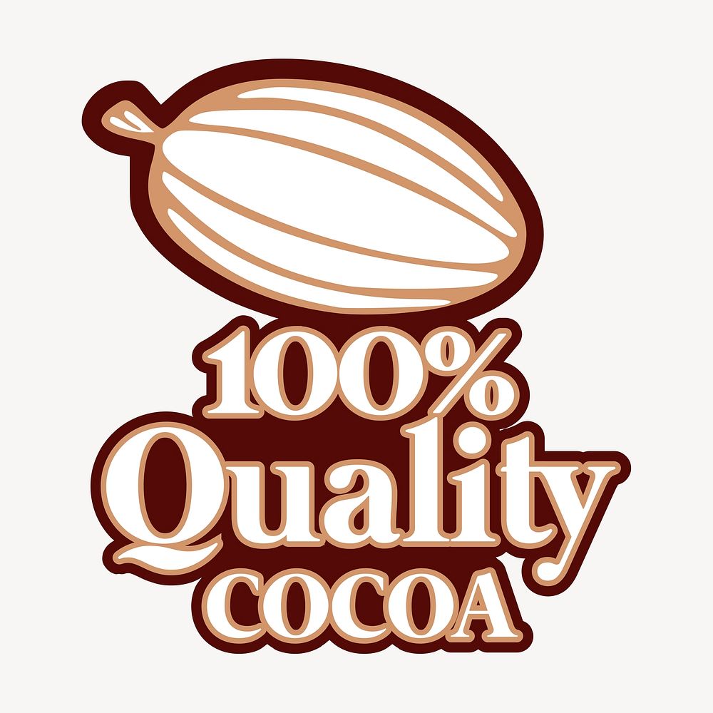 Quality cocoa typography clipart, food illustration vector. Free public domain CC0 image.