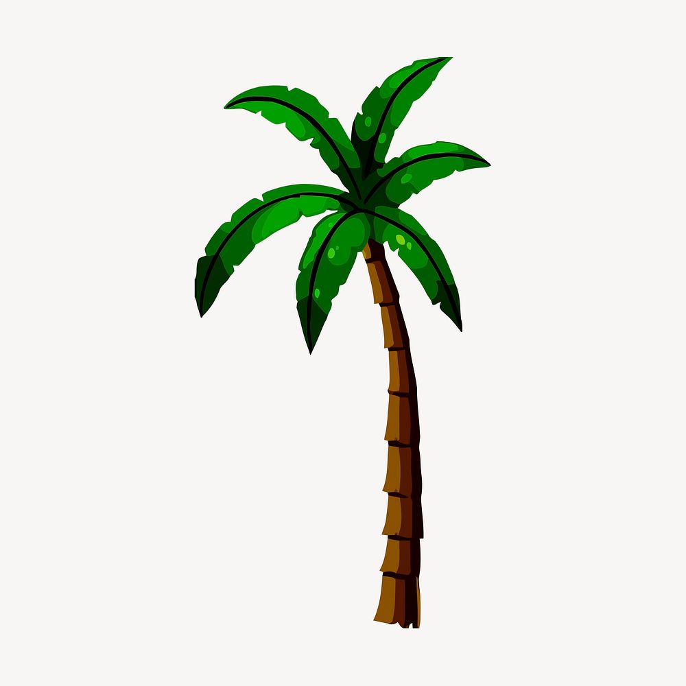 Palm tree clipart, botanical illustration vector. Free public domain CC0 image.