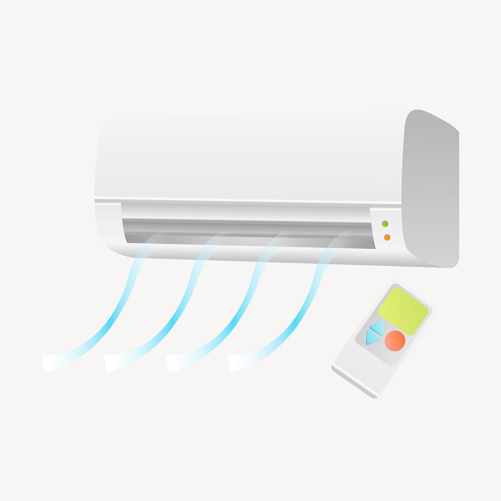 Air conditioner collage element, utility illustration psd. Free public domain CC0 image.
