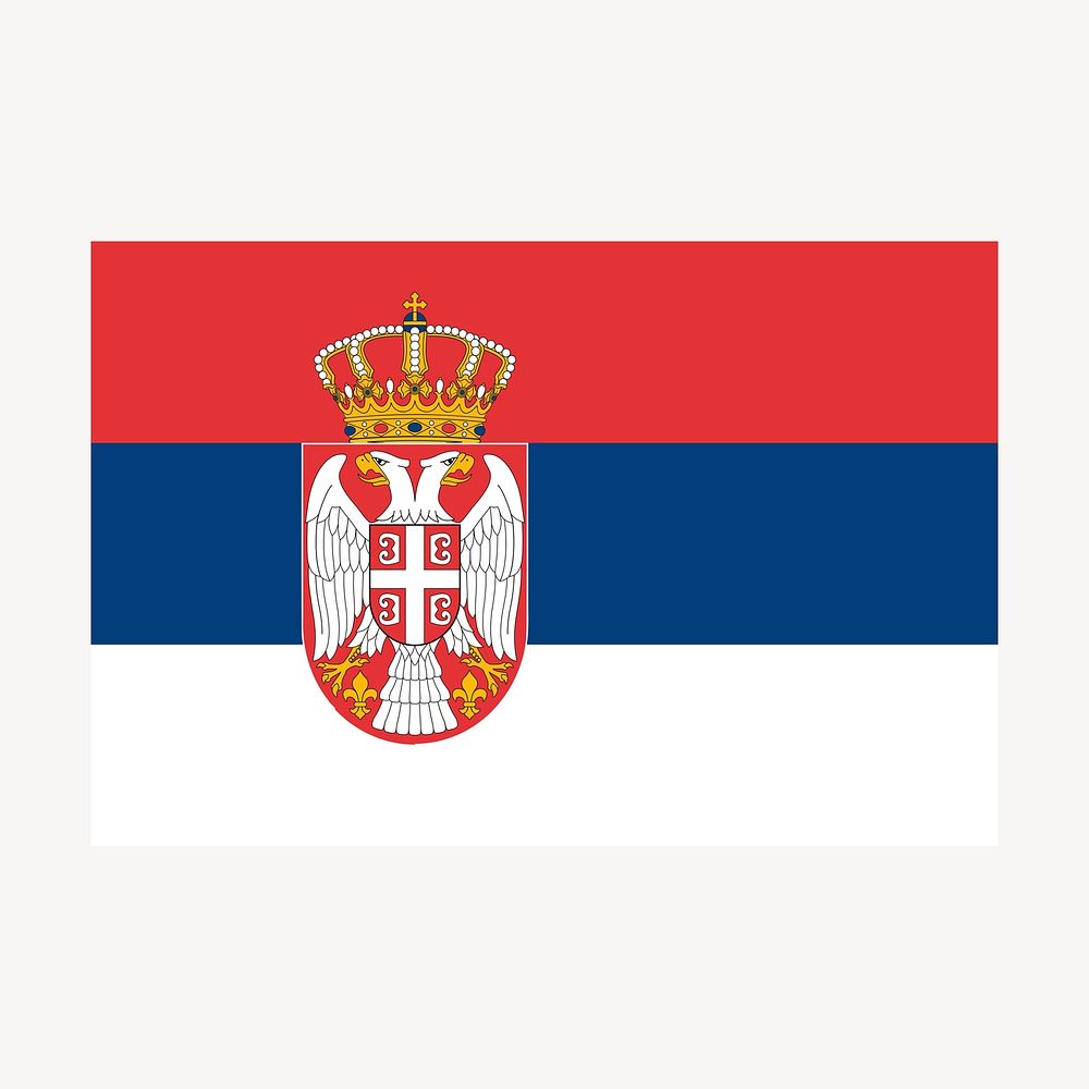 Serbia flag clipart, national symbol illustration vector. Free public domain CC0 image.