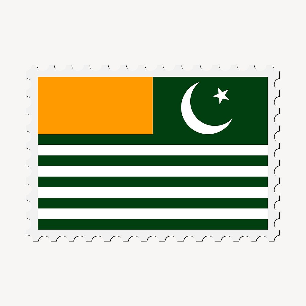 Azad Kashmir flag collage element, postage stamp psd. Free public domain CC0 image.