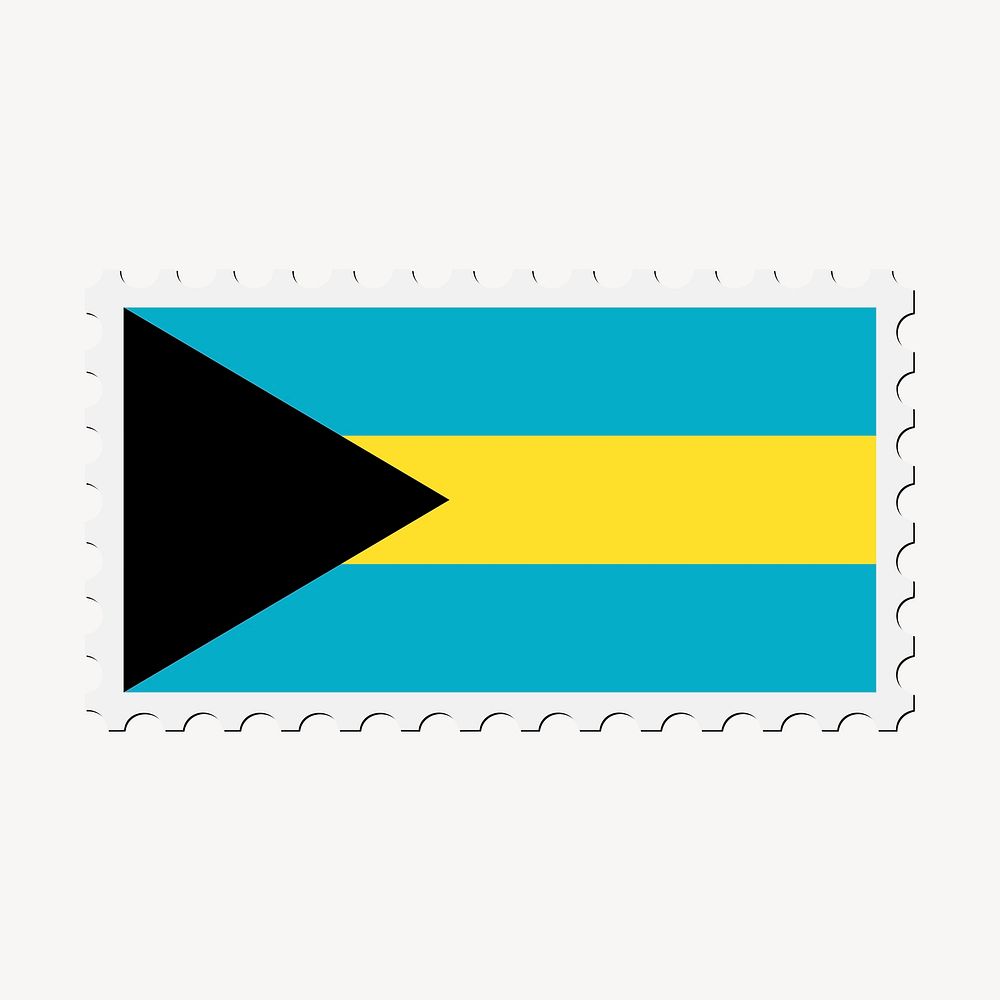 The Bahamas flag clipart, postage stamp vector. Free public domain CC0 image.