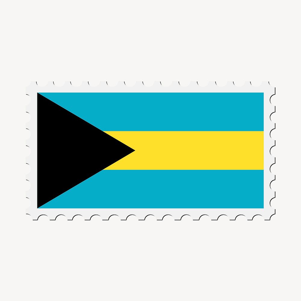 The Bahamas flag collage element, postage stamp psd. Free public domain CC0 image.