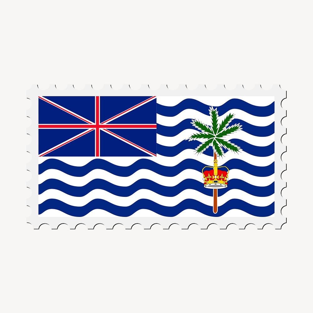British Indian Ocean Territory flag collage element, postage stamp psd. Free public domain CC0 image.