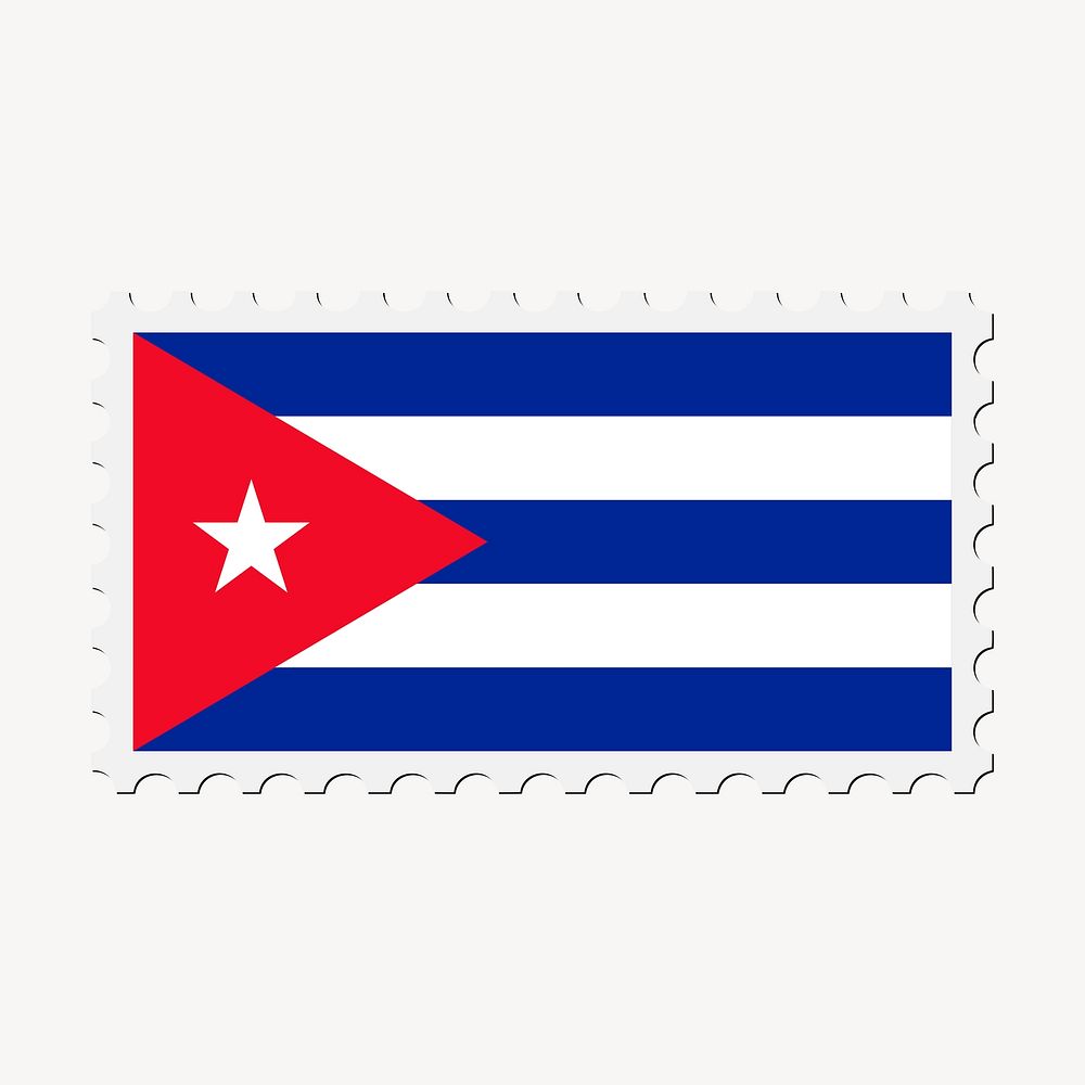 Cuba flag clipart, postage stamp vector. Free public domain CC0 image.