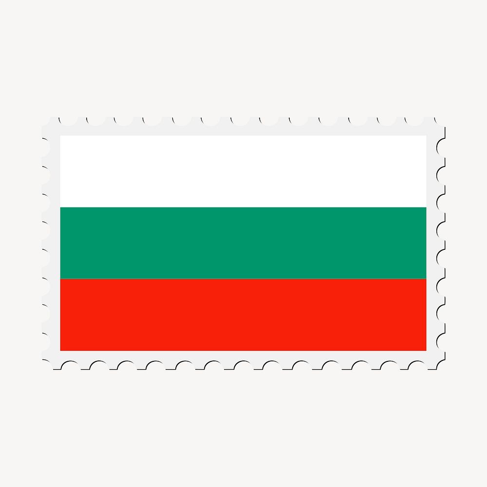 Bulgaria flag clipart, postage stamp vector. Free public domain CC0 image.