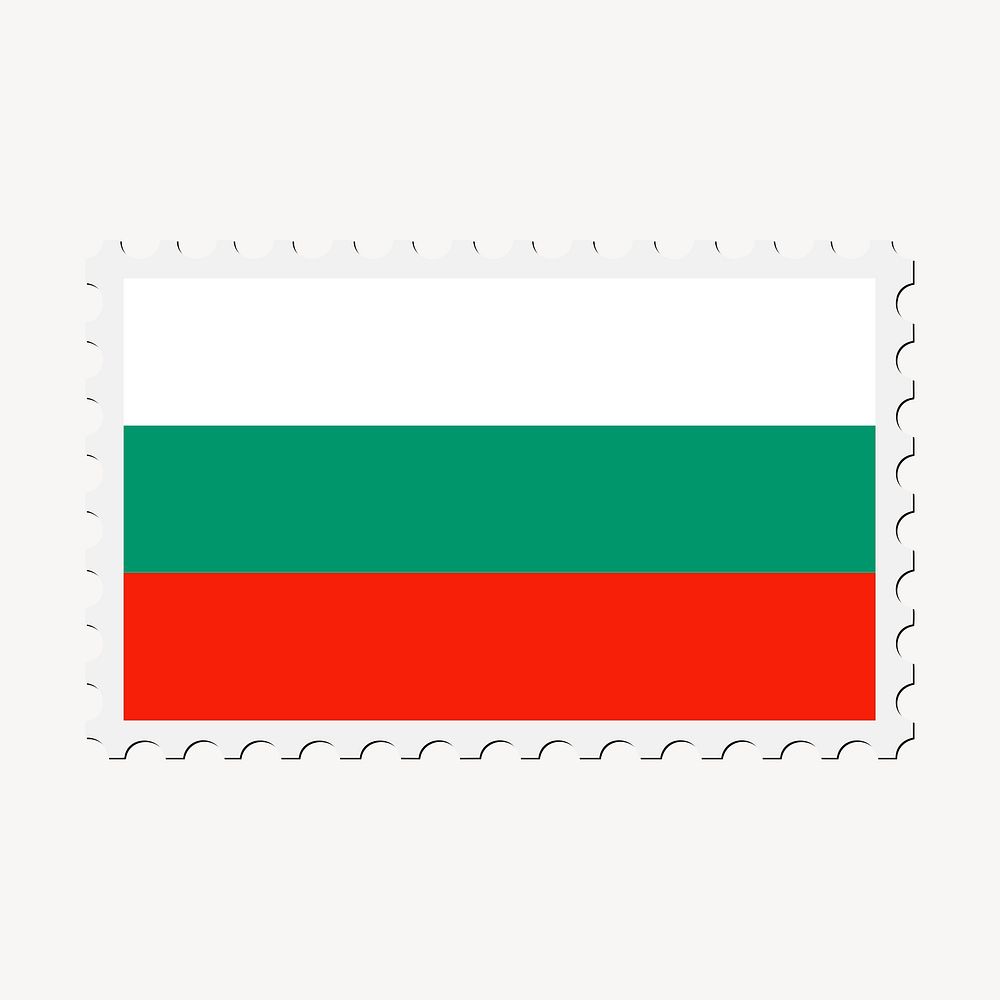 Bulgaria flag collage element, postage stamp psd. Free public domain CC0 image.