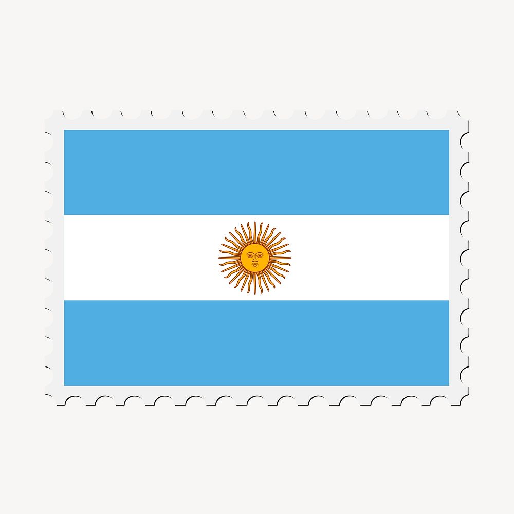Argentina flag clipart, postage stamp vector. Free public domain CC0 image.