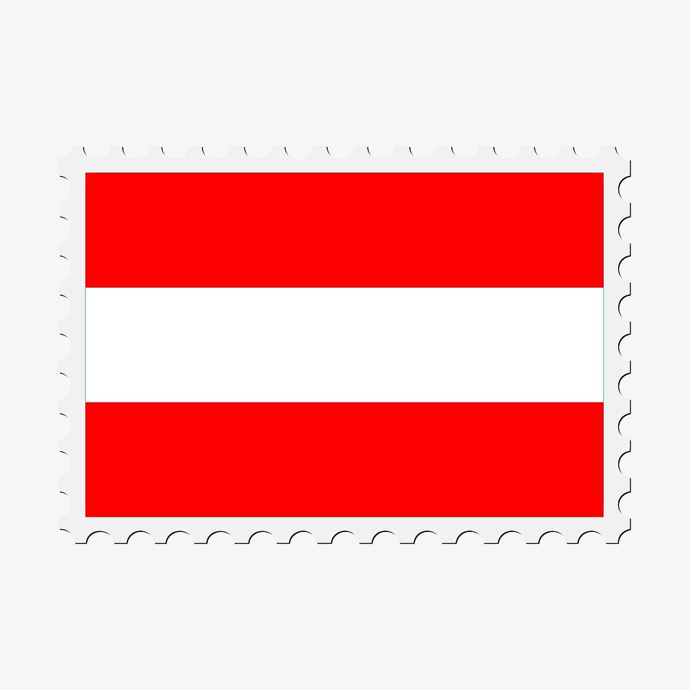 Austria flag clipart, postage stamp vector. Free public domain CC0 image.