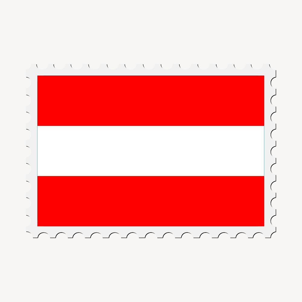 Austria flag collage element, postage stamp psd. Free public domain CC0 image.