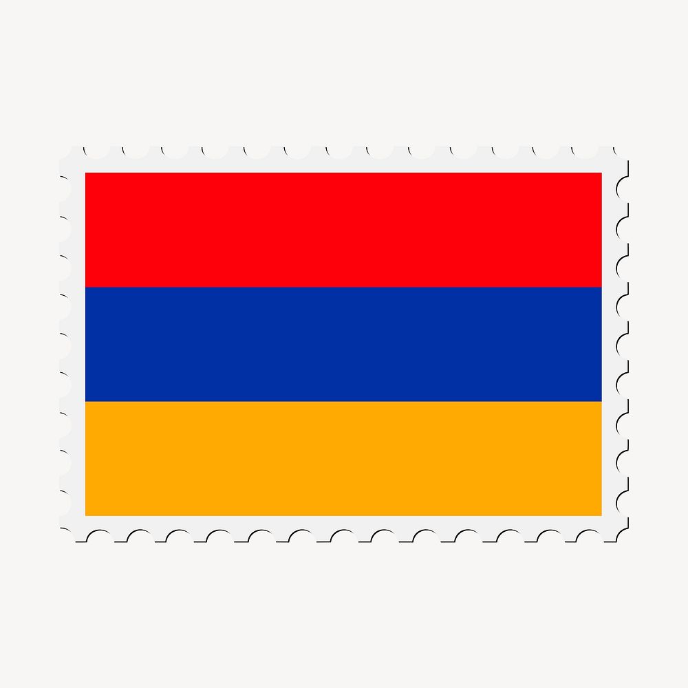 Armenia flag collage element, postage stamp psd. Free public domain CC0 image.