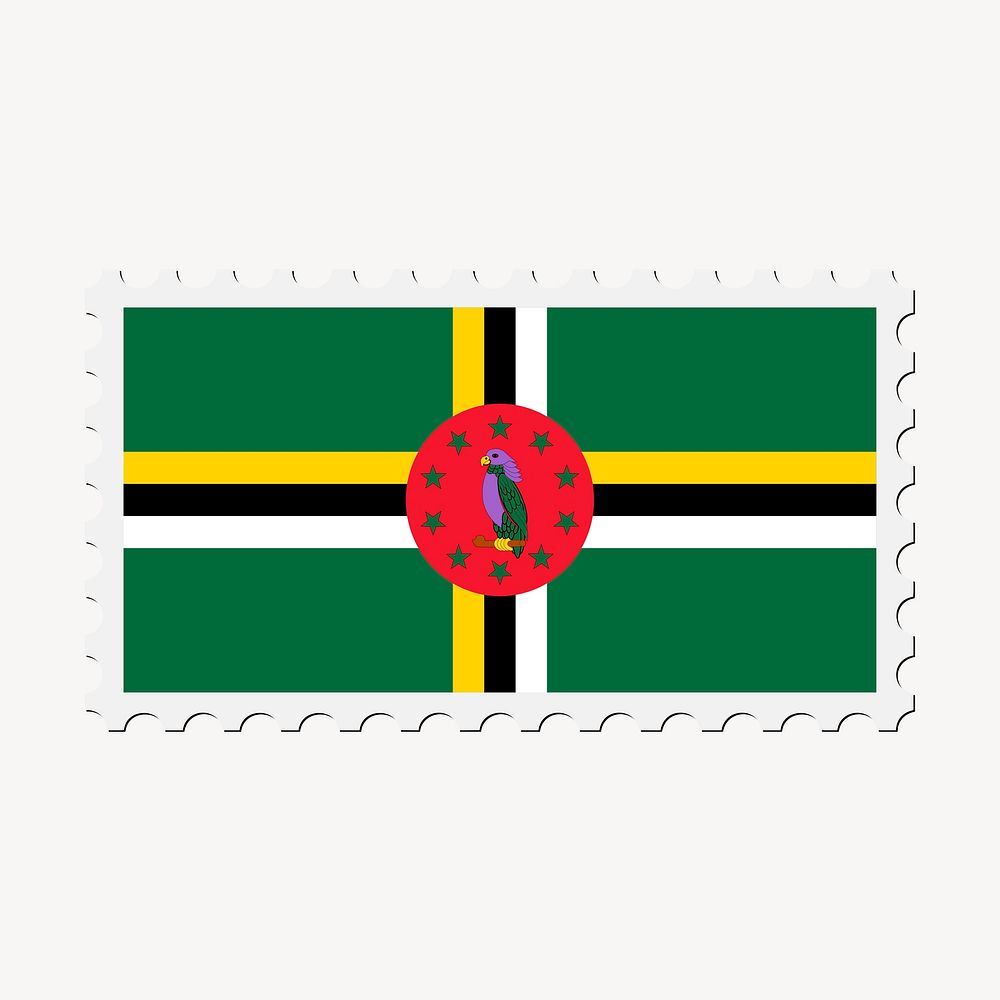 Dominica flag collage element, postage stamp psd. Free public domain CC0 image.