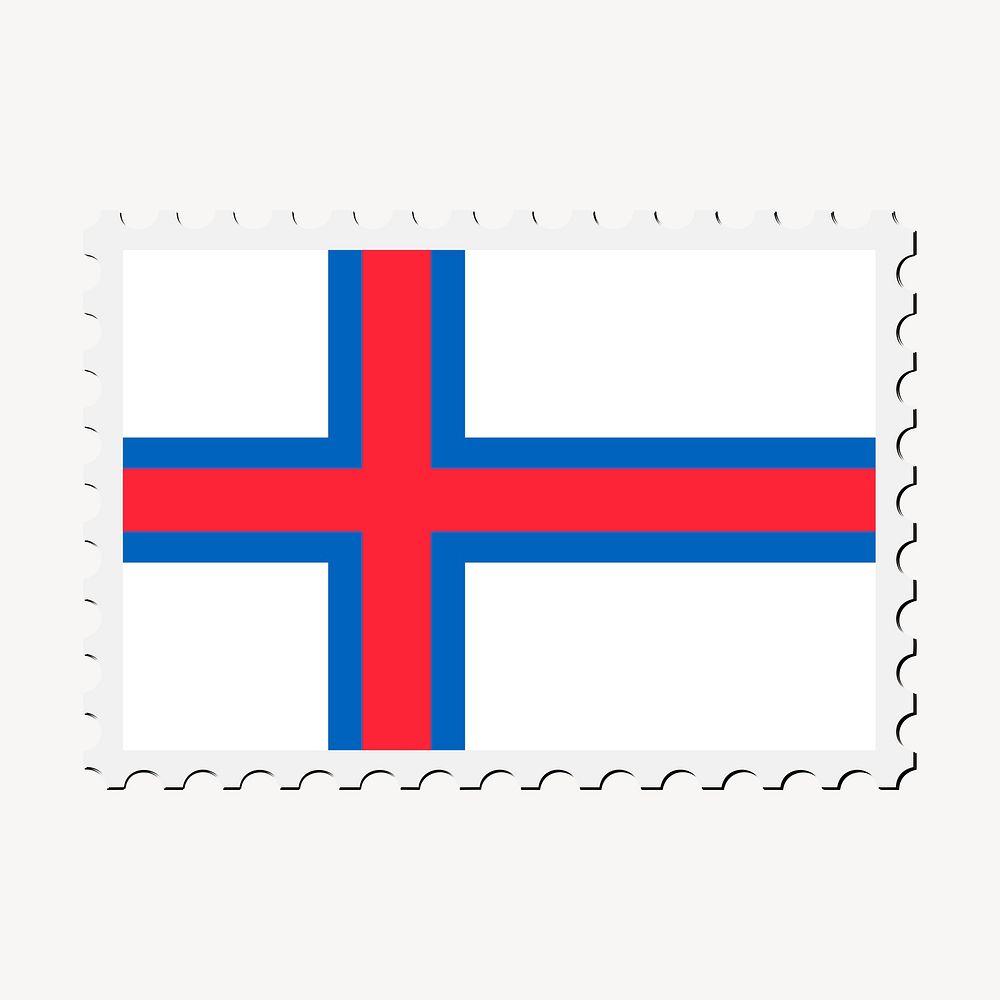Faroe Islands flag clipart, postage stamp vector. Free public domain CC0 image.