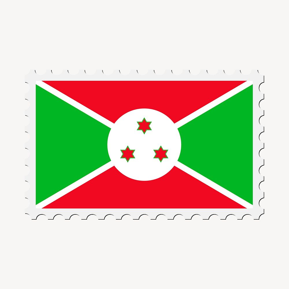 Burundi flag collage element, postage stamp psd. Free public domain CC0 image.