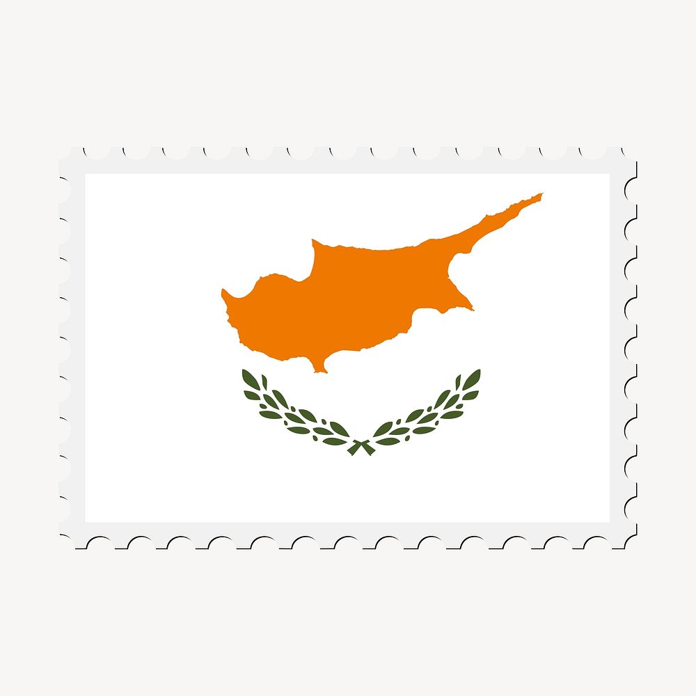 Cyprus flag clipart, postage stamp vector. Free public domain CC0 image.