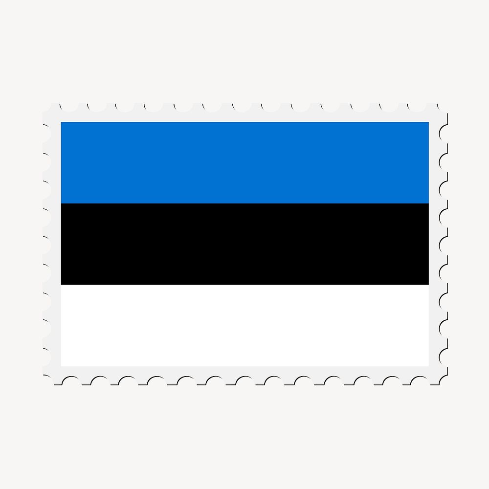 Estonia flag clipart, postage stamp vector. Free public domain CC0 image.