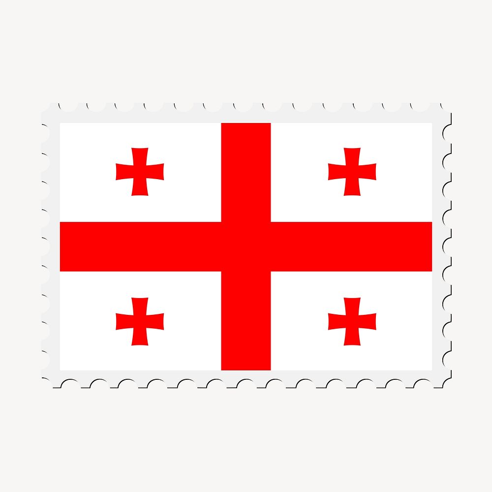 Georgia flag collage element, postage stamp psd. Free public domain CC0 image.