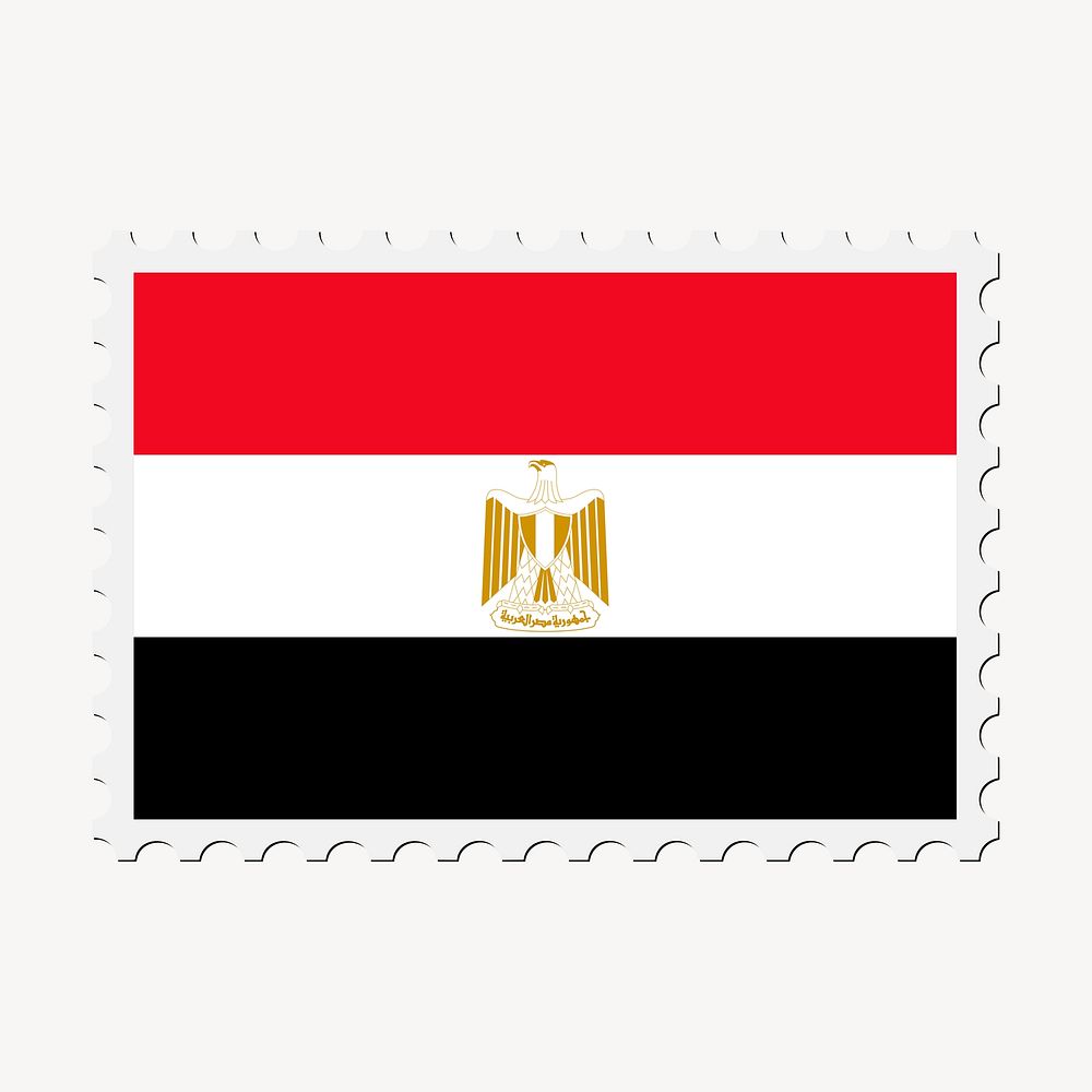 Egypt flag clipart, postage stamp vector. Free public domain CC0 image.