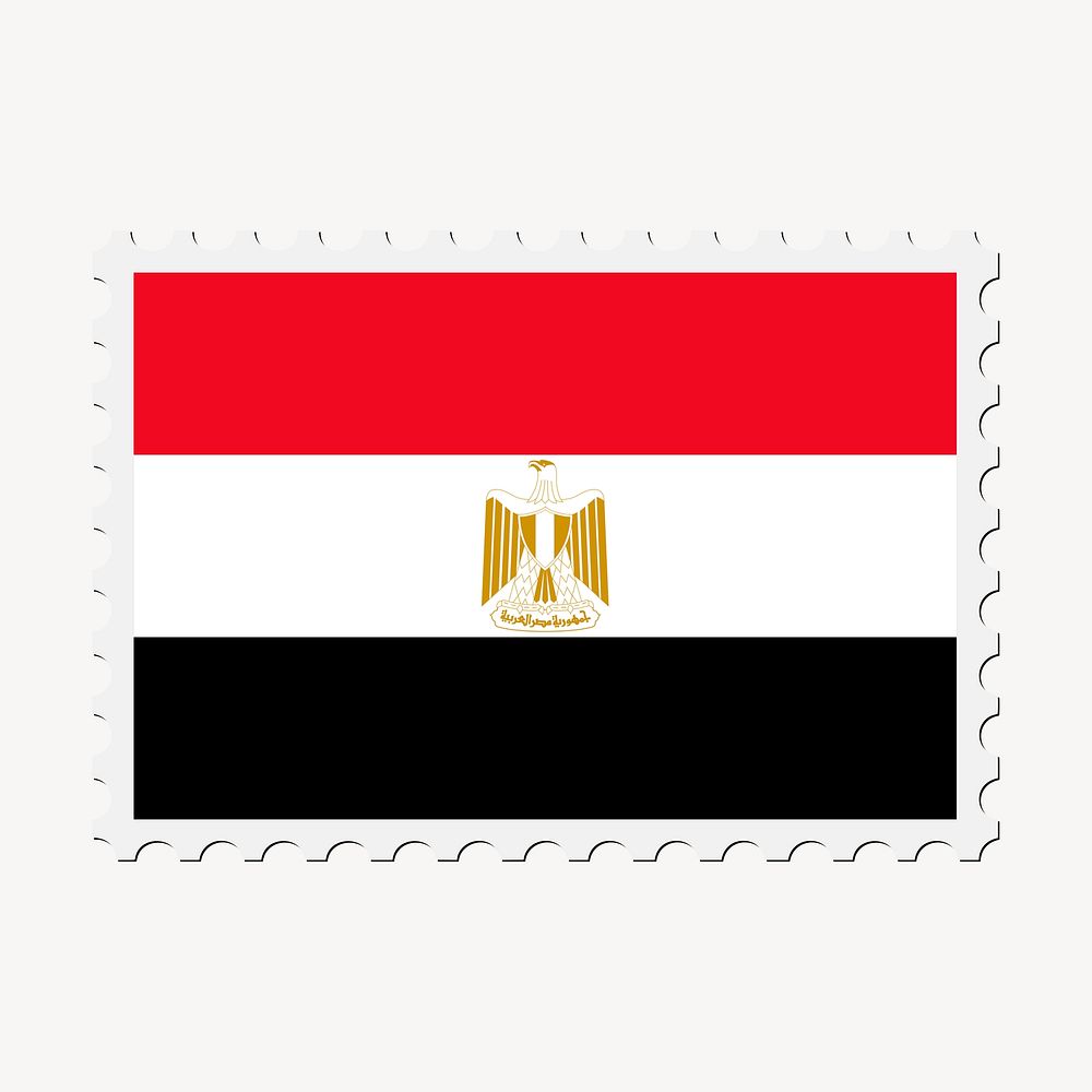 Egypt flag collage element, postage stamp psd. Free public domain CC0 image.