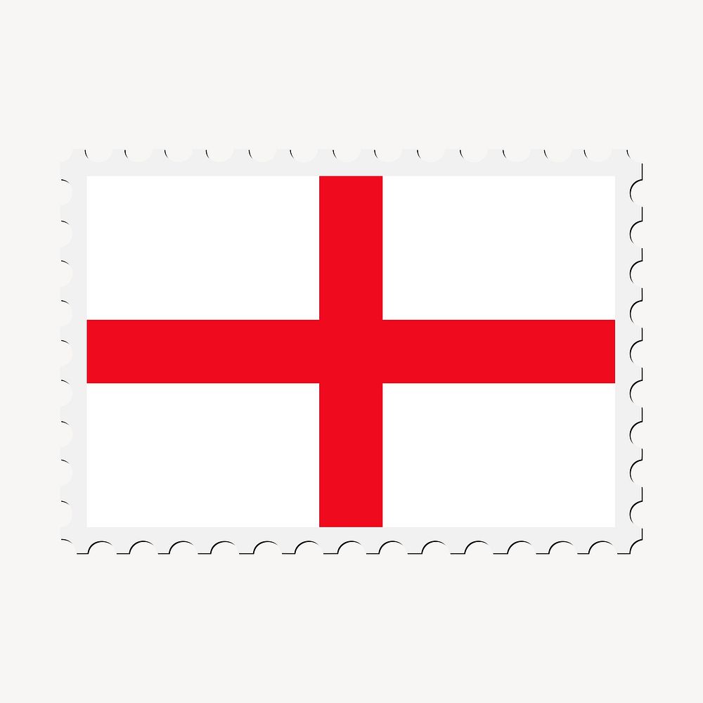England flag collage element, postage stamp psd. Free public domain CC0 image.