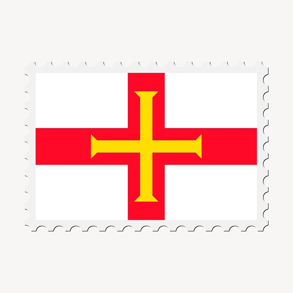 Guernsey flag collage element, postage stamp psd. Free public domain CC0 image.