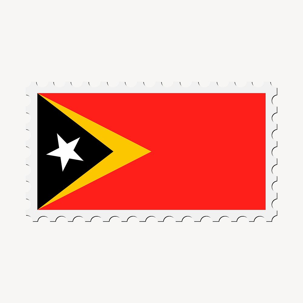 East Timor flag clipart, postage stamp vector. Free public domain CC0 image.