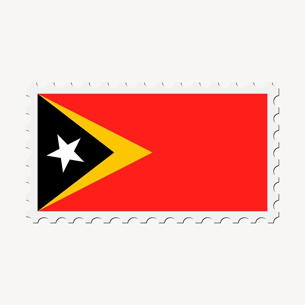 East Timor flag collage element, postage stamp psd. Free public domain CC0 image.