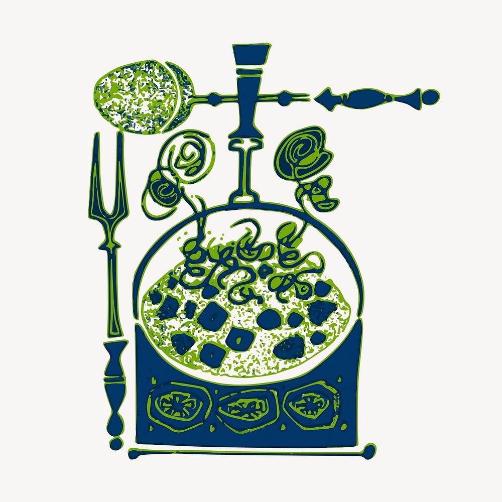 Abstract food collage element, green illustration psd. Free public domain CC0 image.