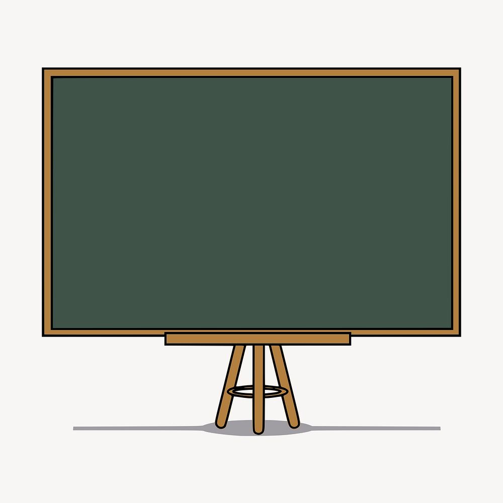 Chalkboard sticker, school equipment illustration psd. Free public domain CC0 image.