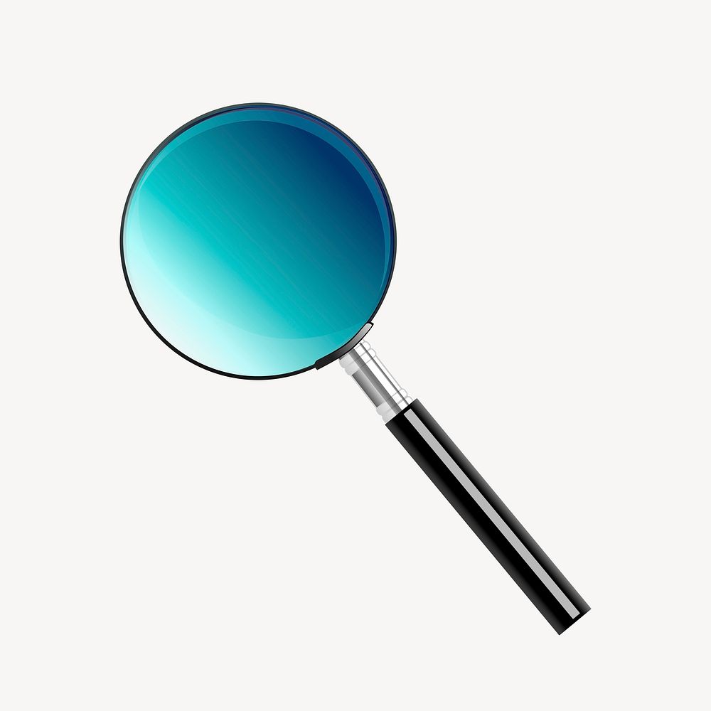 Magnifying glass sticker, object illustration psd. Free public domain CC0 image.